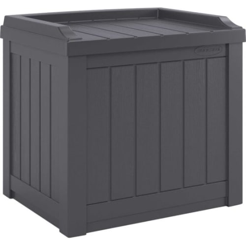 Suncast Commercial 22 Gal. Small Deck Box with Storage Seat Cyberspace